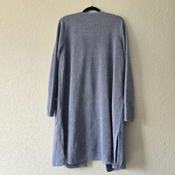 J Crew L Juliette collarless sweater-blazer Light Blue Linen Blend - Picture 4 of 7